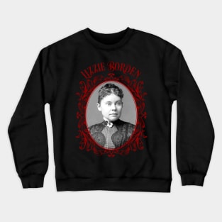 Lizzie Borden Pansy Brooch Portrait Red & Black Crewneck Sweatshirt